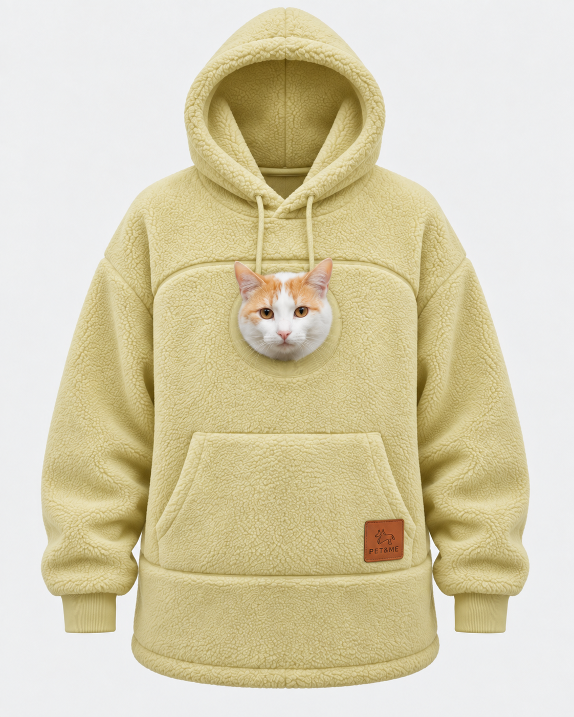 Oversized Sherpa Hoodie with Built-In Pet Pouch