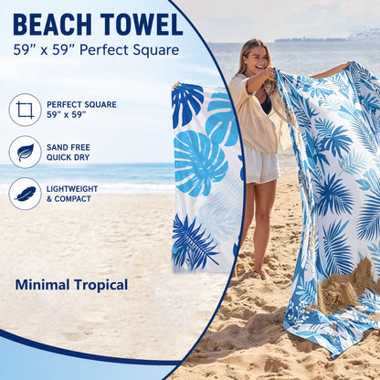 🌊 Quick-Drying Microfiber Beach Towel – Ultra-Light Sand-Free Travel Towel Whit Beach Clip