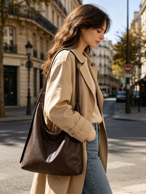 Women’s PU Leather Shoulder Bag – Spacious Everyday Crossbody Purse