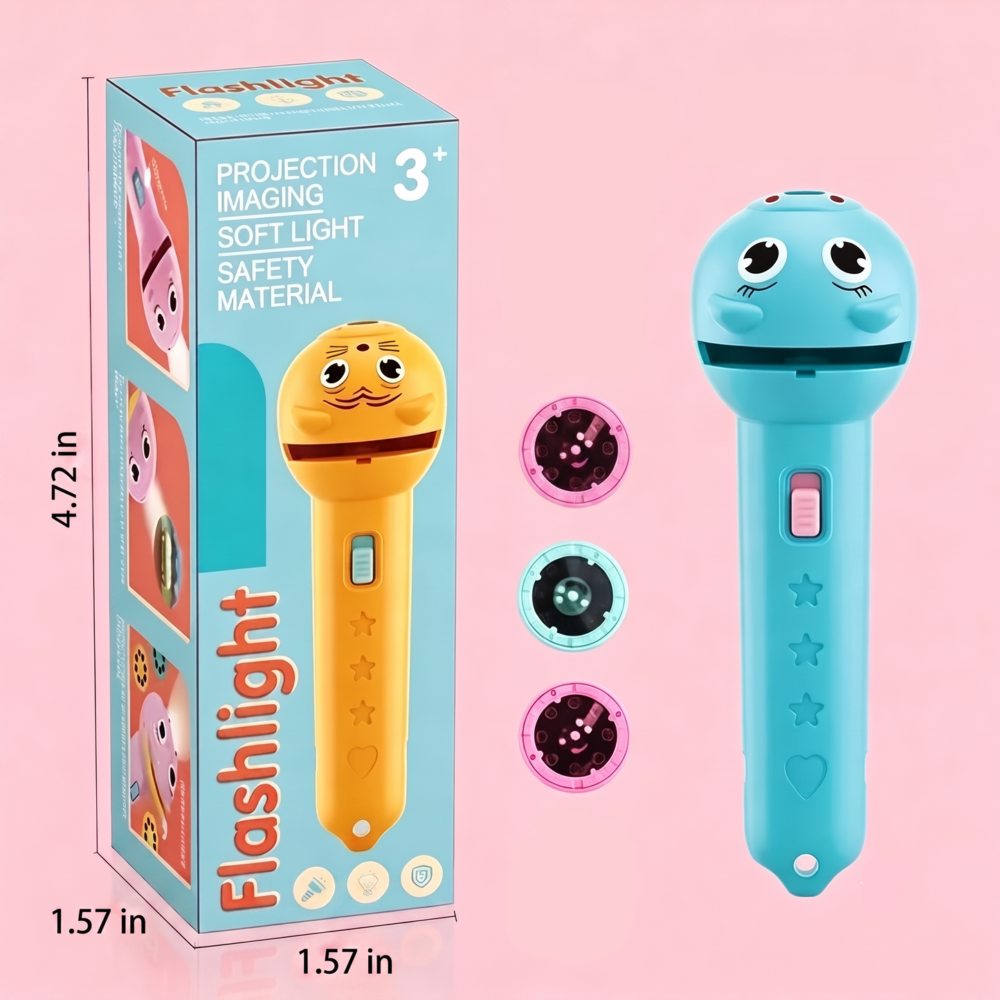 🌟 Magic Bedtime Storyteller | Kids Projection Flashlight Toy, 3 Slides with 24 Patterns, Safe ABS Early Learning & Visual Cognitive STEM Gift ✨