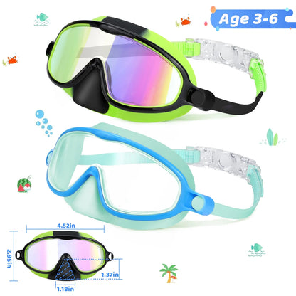 （1-Pack）🔥 Adios, Water-in-Nose Panic! The Ultimate 2-in-1 Kids Swim Goggles with Integrated Nose Cover That Protects Their Summer Joy! 🌊🥈