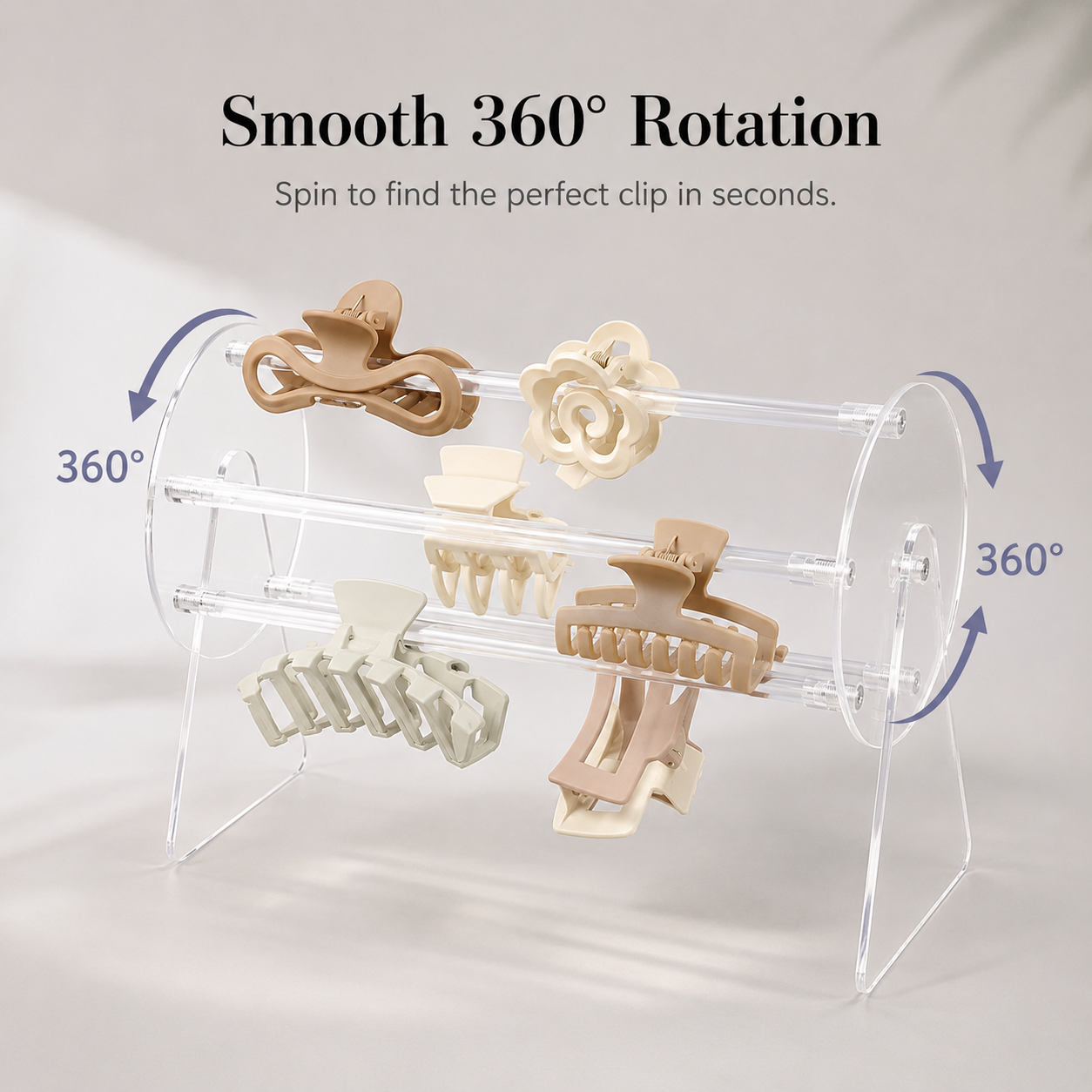 360-degree rotating gripper storage rack