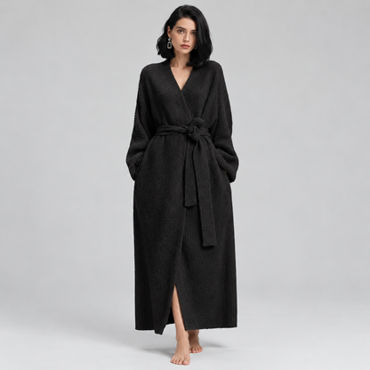 Women’s Long Plush Fleece Robe – Cozy Winter Loungewear