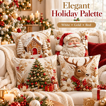 4 pack Christmas Pillow Cover Set – Easy Holiday Accent for a Festive Look