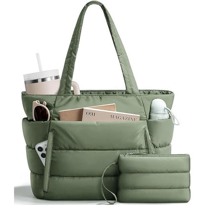 🌸 Floral Puffy Tote Bag for Women