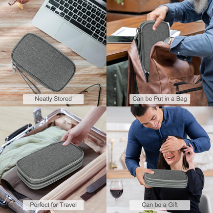 🔌 Master Your Cable Chaos | Double-Layer Electronic Travel Organiser, Waterproof Electronics Accessories Carry Bag for Cables, Charger & Phone ✨