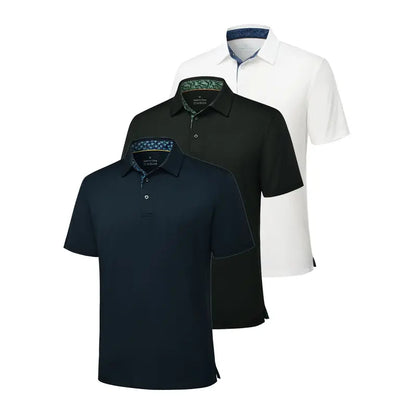 👔 Elevate Your Everyday | 3-Pack Men's Classic Short-Sleeve Polo Shirts, Soft Breathable Collared Golf & Business Casual Tees ✨