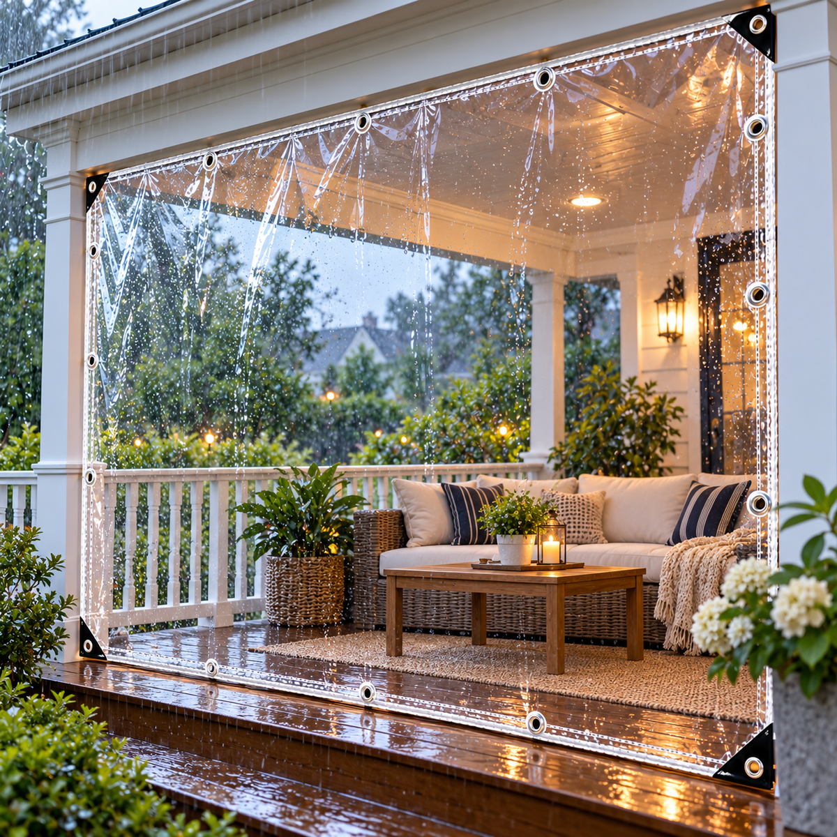 Clear Waterproof Tarp with Reinforced Grommets