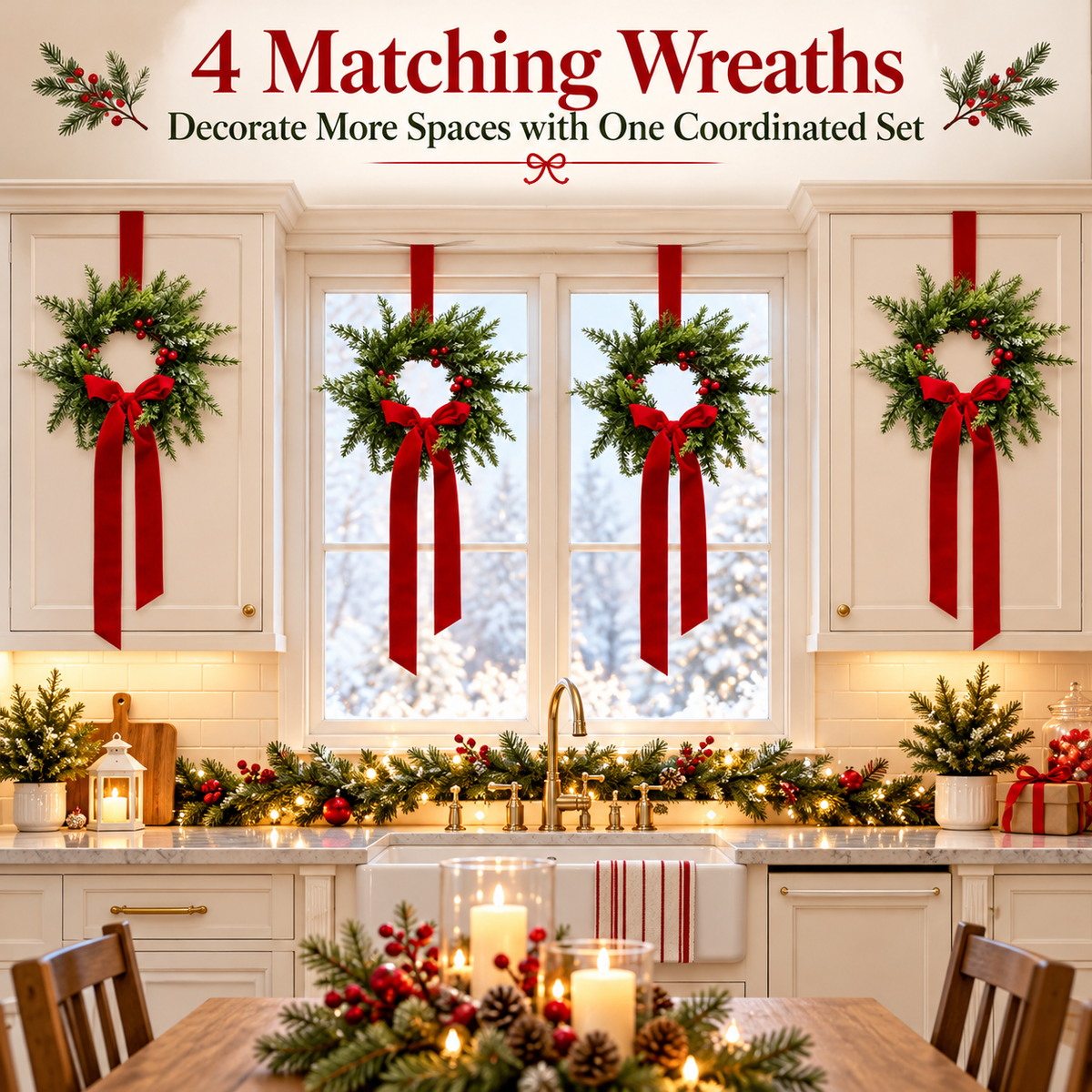 Upside-Down Christmas Wreath – Elegant Holiday Door Decoration