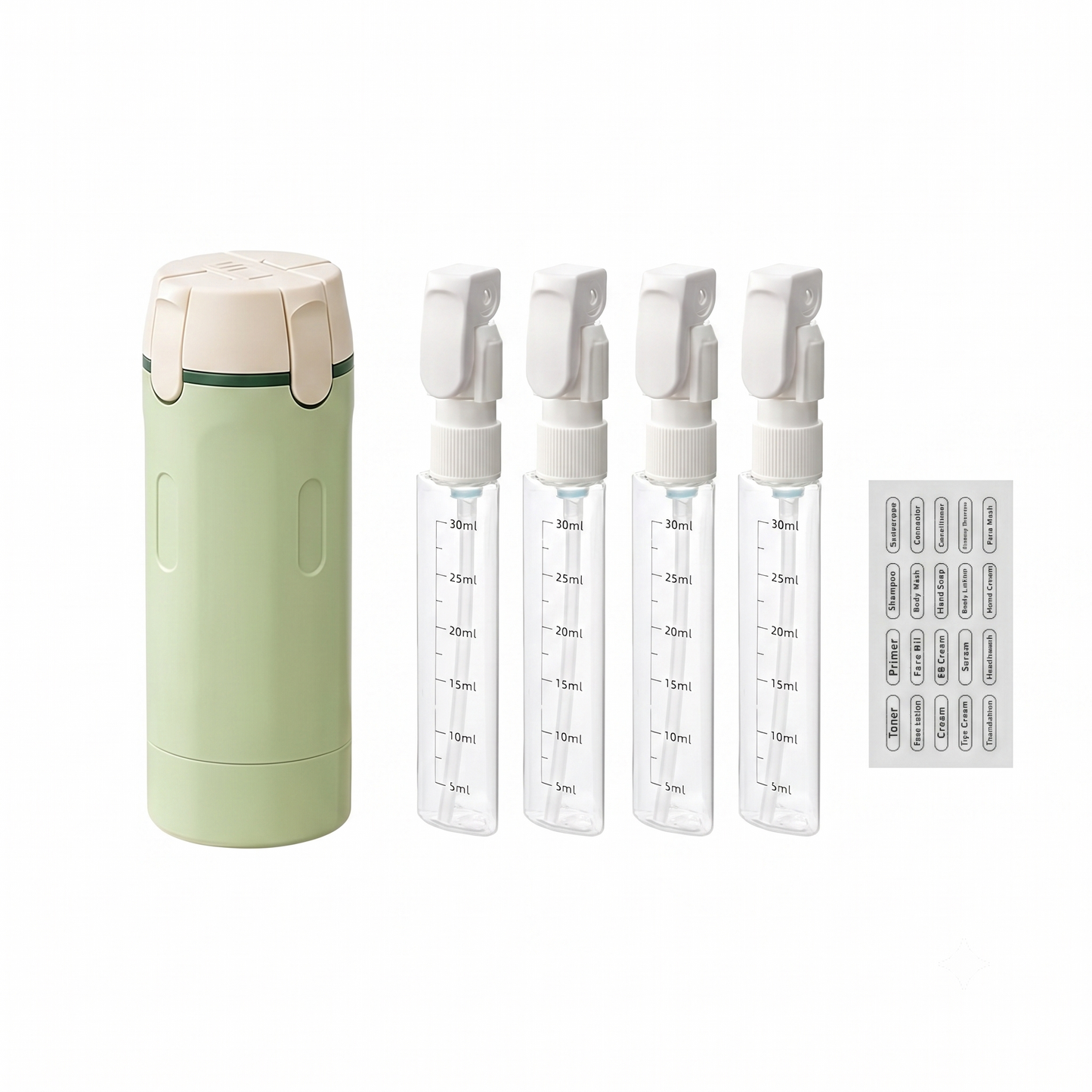 ✈️ Declutter Your Luggage | 4-in-1 Leakproof Travel Dispenser Bottle Set & 360° Rotary Toiletry Lotion Organizer 🧴