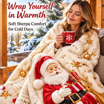 Cozy Christmas Sherpa Throw Blanket