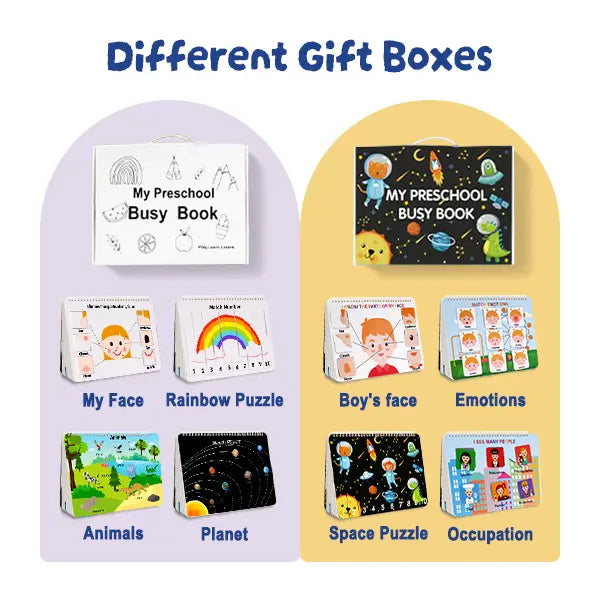📚 Quiet Travel Genius | Montessori Busy Book with 30 Interactive Learning Activities, Bilingual Erasable Toddler Fine Motor Skills Toy ✨