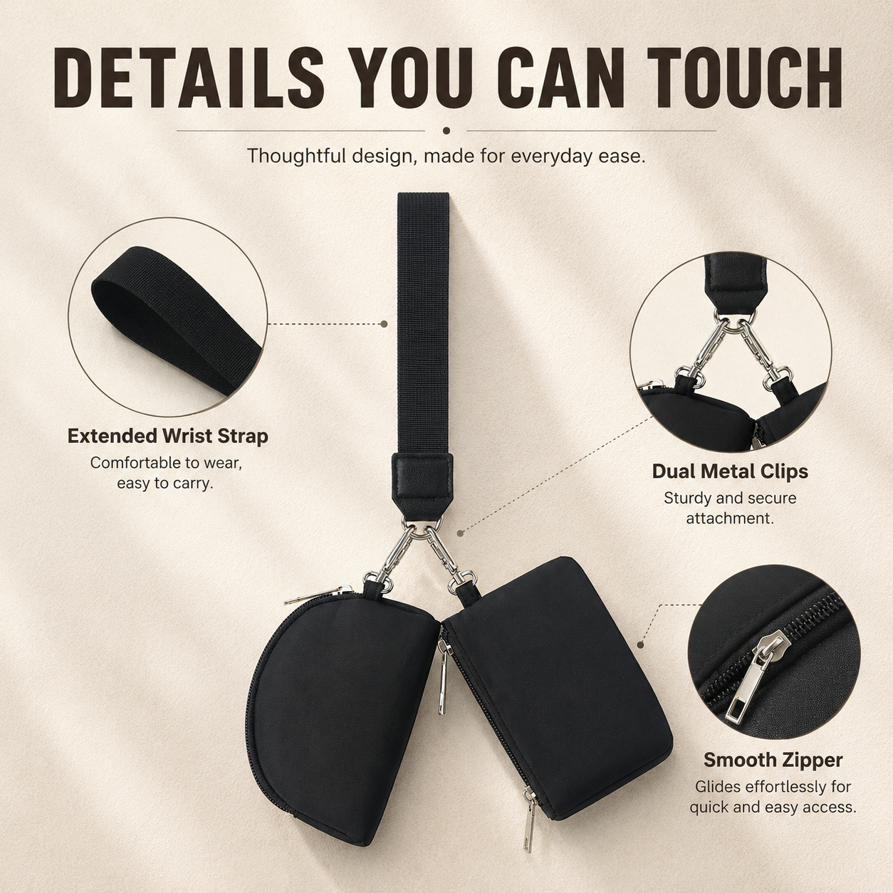 2-in-1 Mini Wristlet Pouch Set