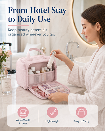 ✨ Large Travel Toiletry Bag for Women – Lightweight & Spacious 💄✈️