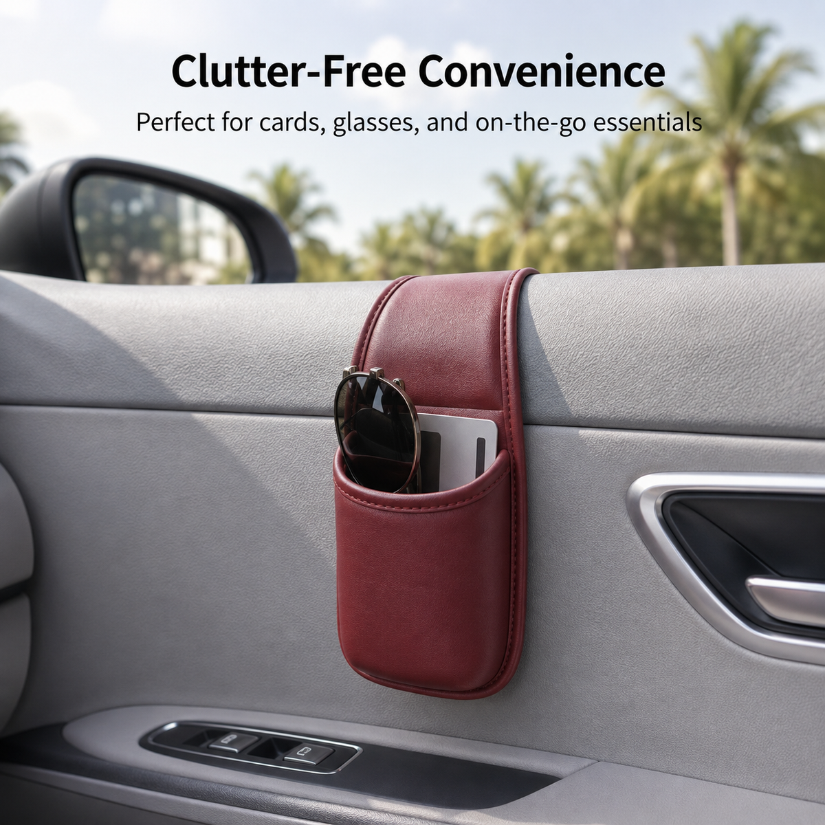 Leather Car Door Storage Pocket