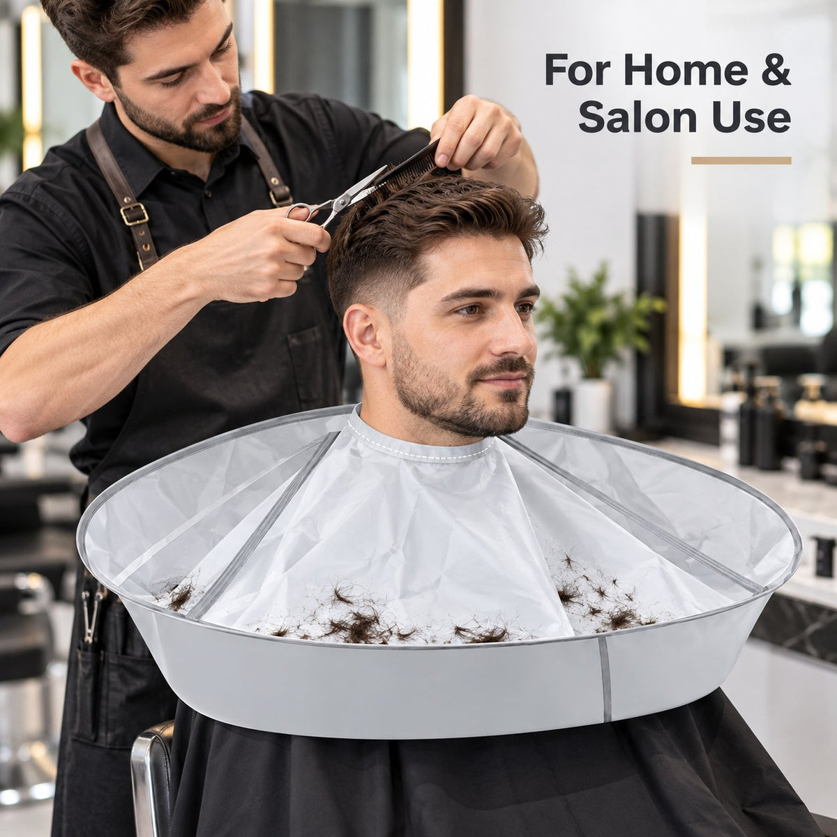 Portable hair cutting cape for home and salon use