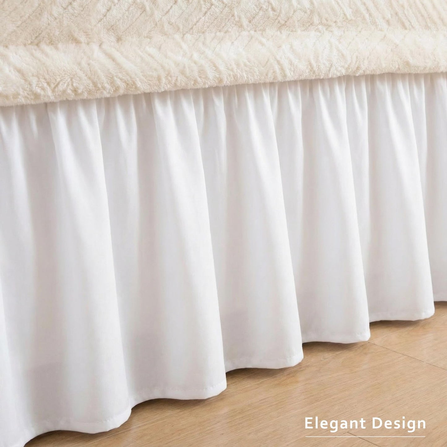 🛏️ Bedroom Makeover | Wrap-Around Easy Install Double Ruffle Elastic Band Bed Skirt ✨