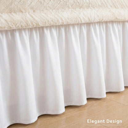 🛏️ Bedroom Makeover | Wrap-Around Easy Install Double Ruffle Elastic Band Bed Skirt ✨