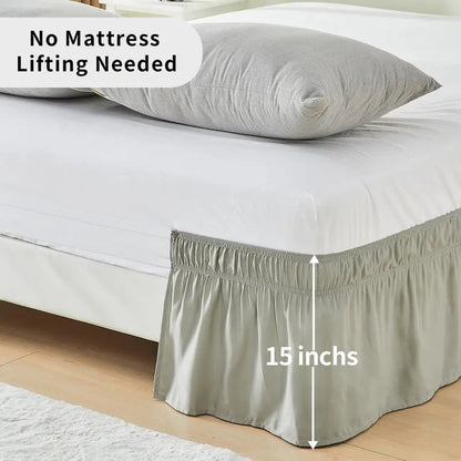 🛏️ Bedroom Makeover | Wrap-Around Easy Install Double Ruffle Elastic Band Bed Skirt ✨