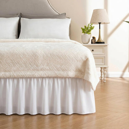 🛏️ Bedroom Makeover | Wrap-Around Easy Install Double Ruffle Elastic Band Bed Skirt ✨