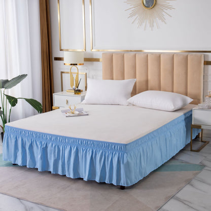 🛏️ Bedroom Makeover | Wrap-Around Easy Install Double Ruffle Elastic Band Bed Skirt ✨