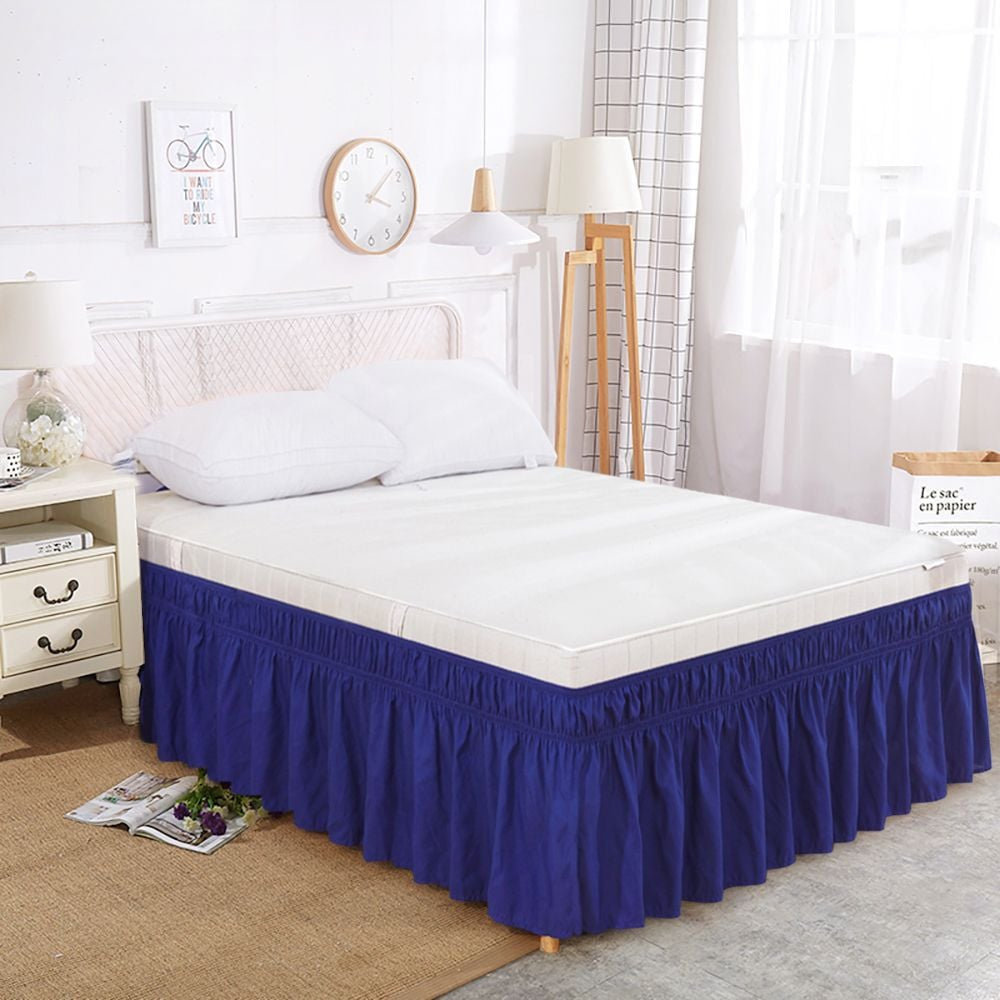 🛏️ Bedroom Makeover | Wrap-Around Easy Install Double Ruffle Elastic Band Bed Skirt ✨