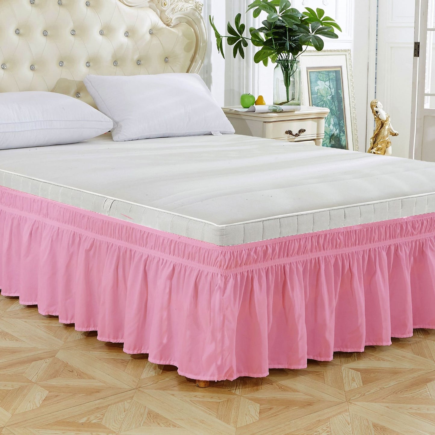 🛏️ Bedroom Makeover | Wrap-Around Easy Install Double Ruffle Elastic Band Bed Skirt ✨