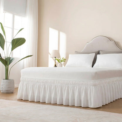 🛏️ Bedroom Makeover | Wrap-Around Easy Install Double Ruffle Elastic Band Bed Skirt ✨