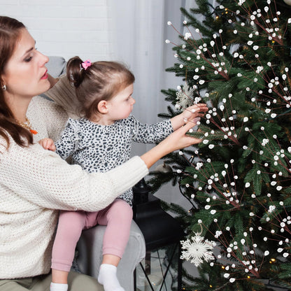 8-Pack Sparkling Crystal Christmas Tree Picks – 11.8' Flexible Beaded Branch Sprays