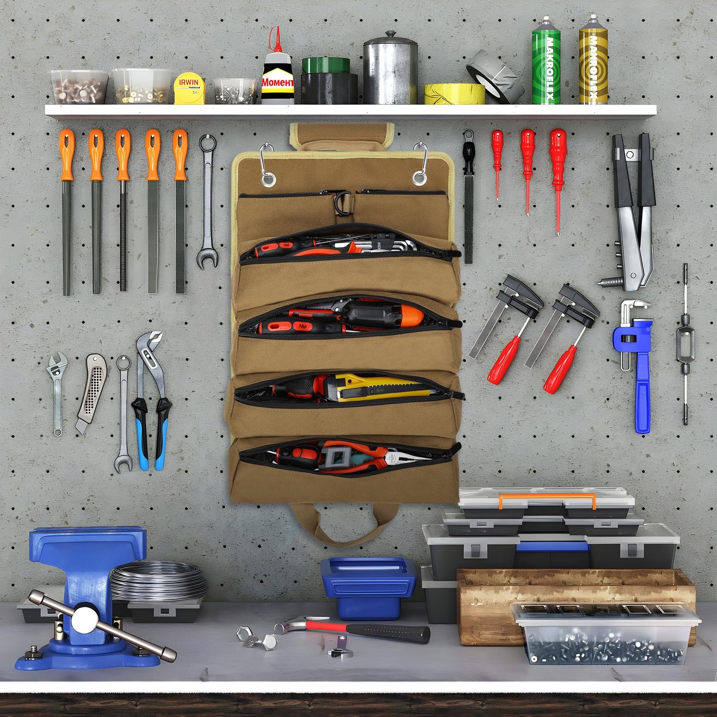 ⚡ Ditch the Heavy Toolbox: The Bulletproof Roll-Up Organizer That Puts Your Tools at Your Fingertips! 🛠️🚗
