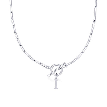 Initial Paperclip Toggle Necklace