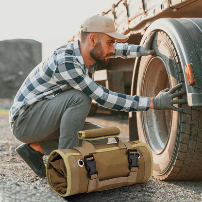 ⚡ Ditch the Heavy Toolbox: The Bulletproof Roll-Up Organizer That Puts Your Tools at Your Fingertips! 🛠️🚗