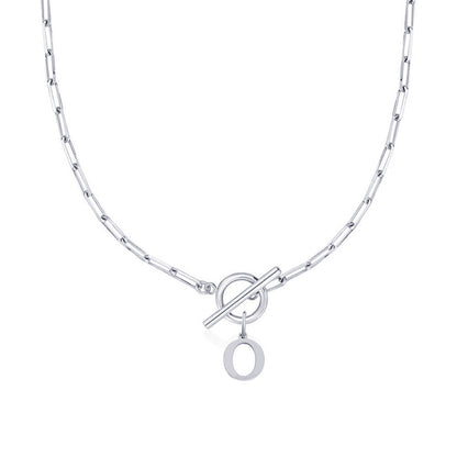 Initial Paperclip Toggle Necklace