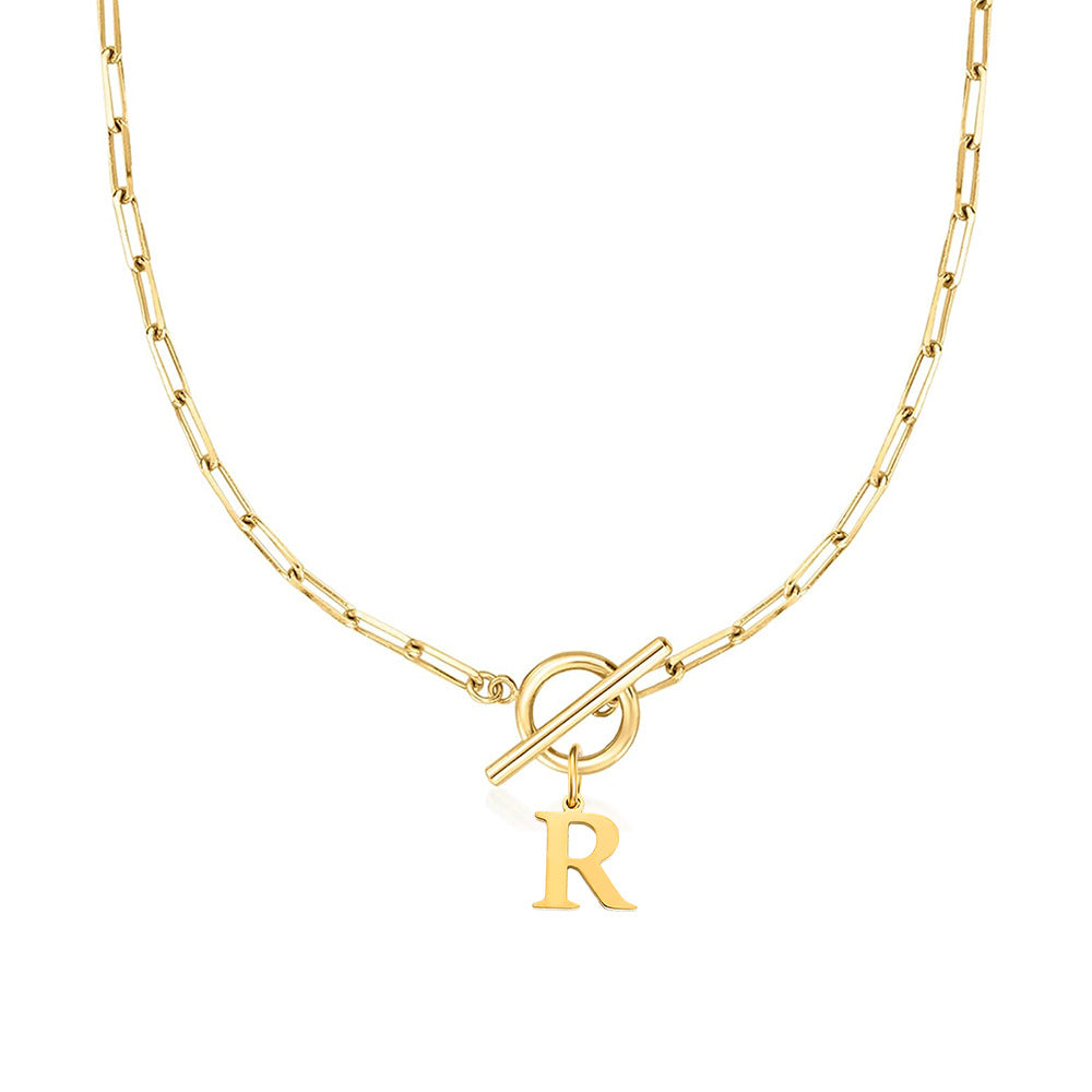 Initial Paperclip Toggle Necklace