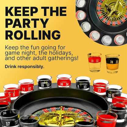 🎰 Shot Glass Roulette Drinking Game Set – Casino Style Party Game