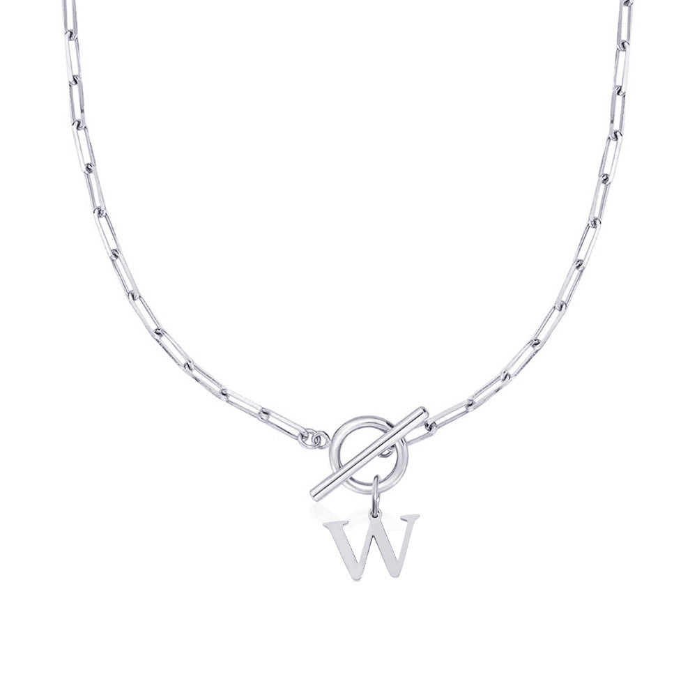 Initial Paperclip Toggle Necklace