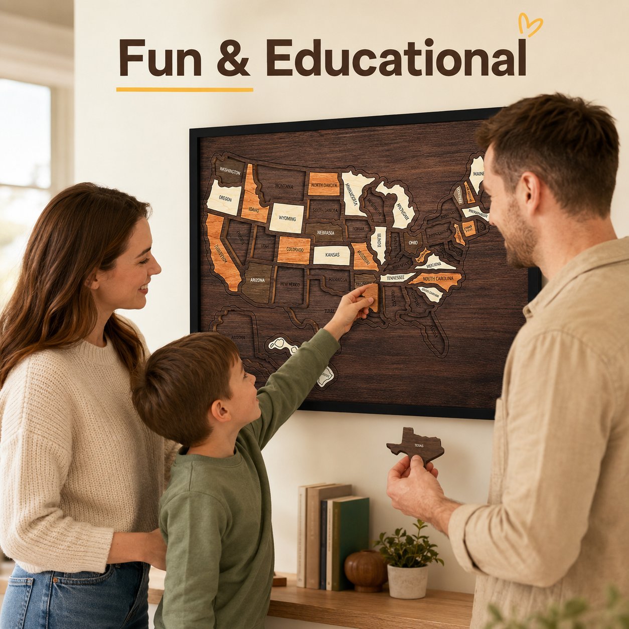 🗺️ Wooden US Travel Map | Removable State Puzzle to Track Your Road Trip Adventures! ✈️