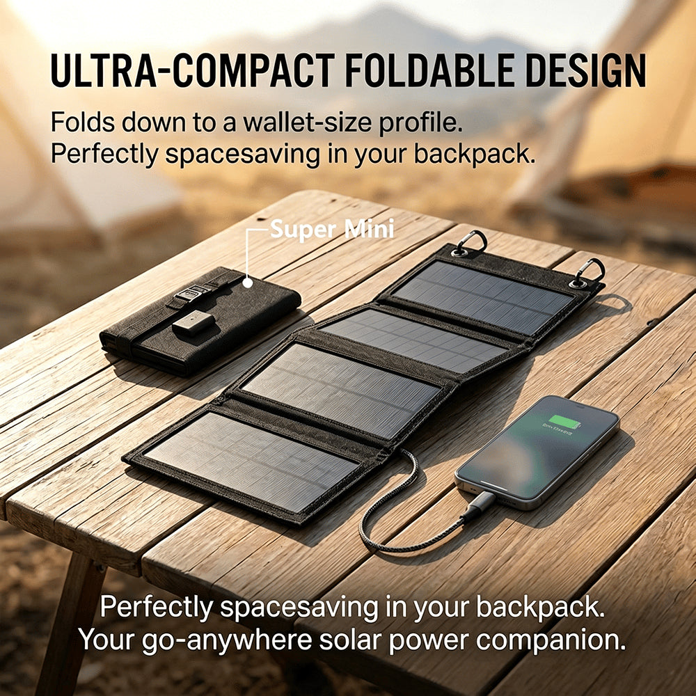 ☀️ Foldable 10W Solar Charger Panel with USB Output
