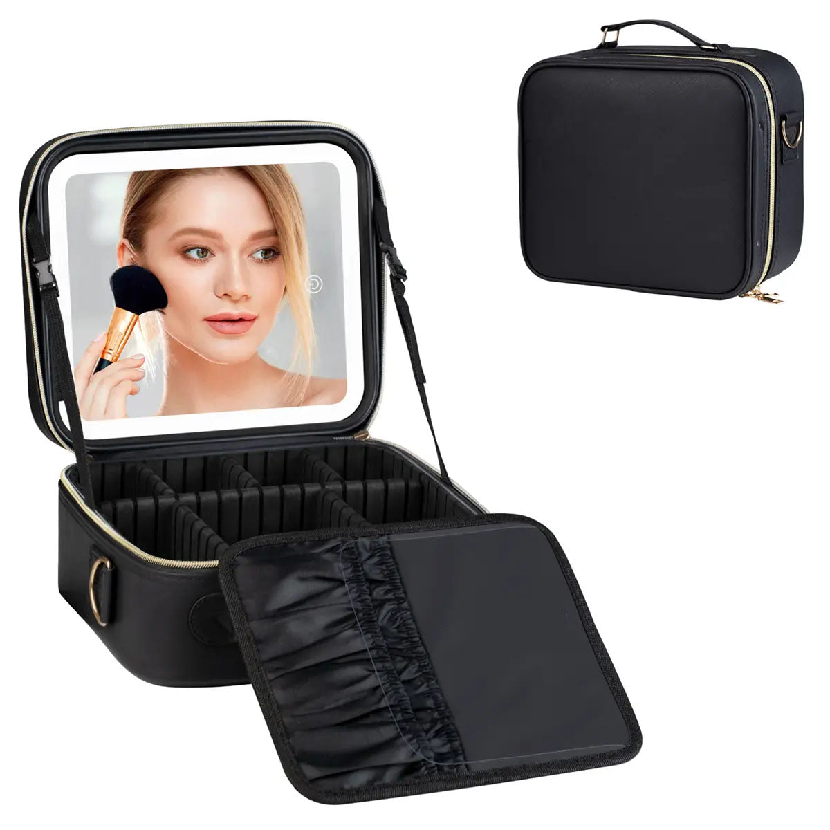 👜 Portable Makeup Case with LED Mirror