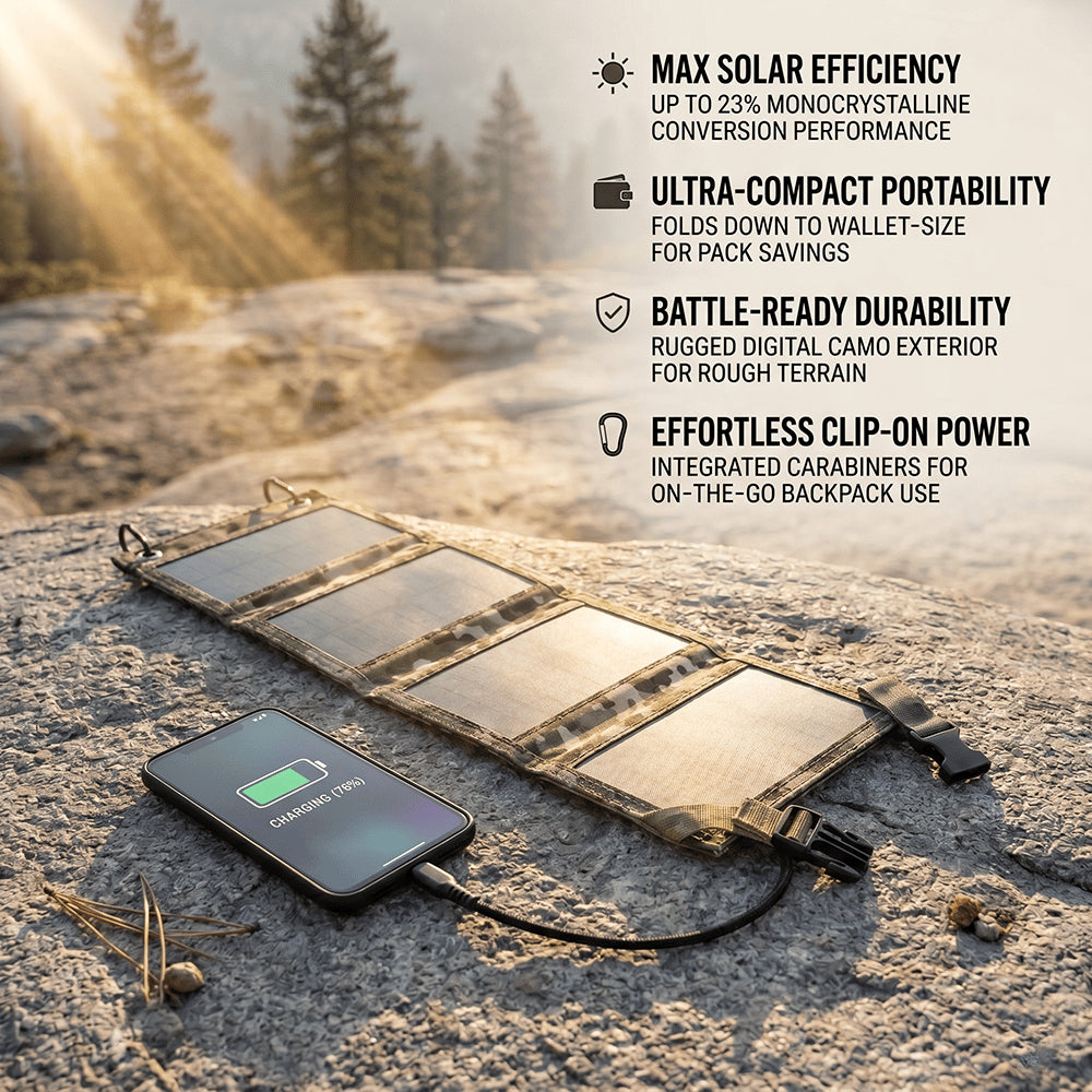 ☀️ Foldable 10W Solar Charger Panel with USB Output
