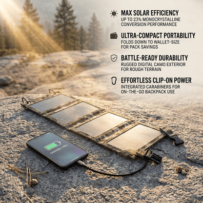 ☀️ Foldable 10W Solar Charger Panel with USB Output