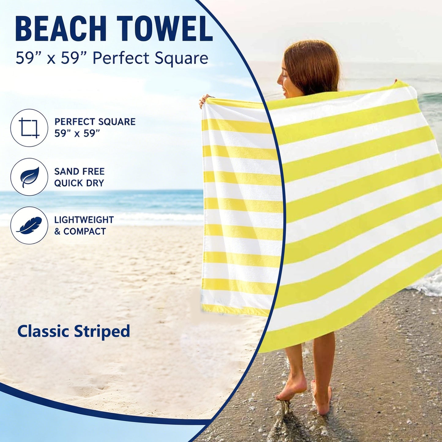 🌊 Quick-Drying Microfiber Beach Towel – Ultra-Light Sand-Free Travel Towel Whit Beach Clip