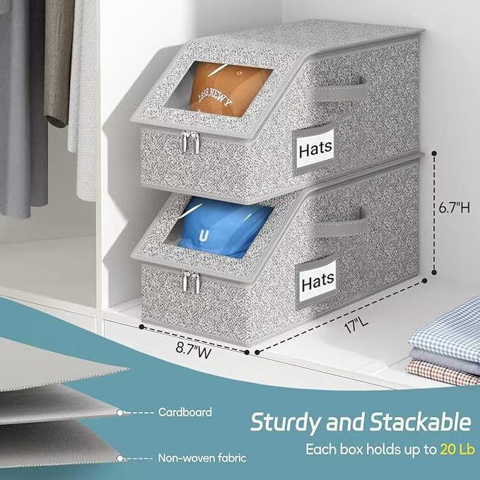 🎉🎉Stackable Hat Storage Boxes for Baseball Caps(1 pc)