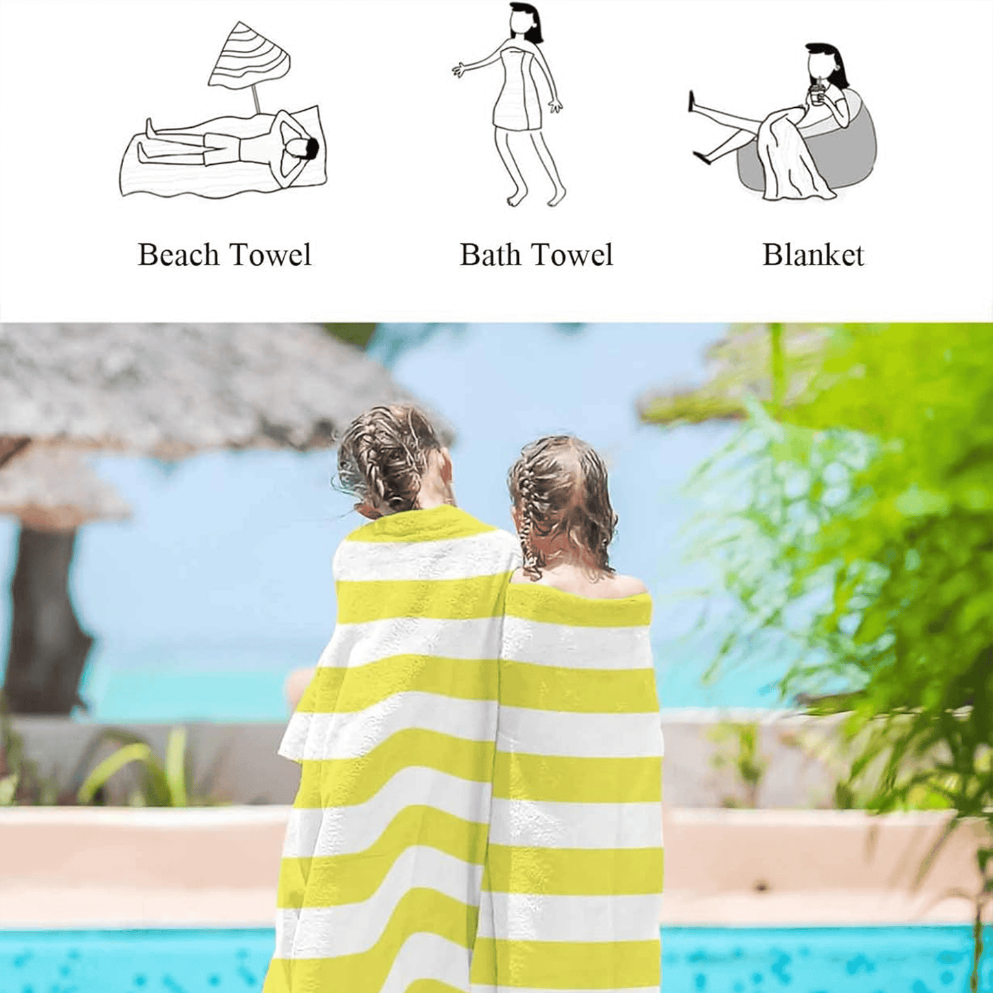 🌊 Quick-Drying Microfiber Beach Towel – Ultra-Light Sand-Free Travel Towel Whit Beach Clip