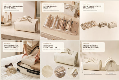 Roll-Up Travel Makeup Organizer