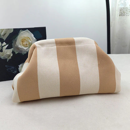 👜 Your New Go-To | Women's Striped Cloud Handbag Pleated Lightweight Tote Bag ✨