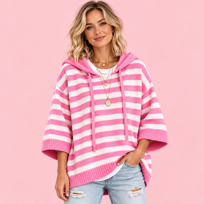 Women's Oversized Knit Hoodie – Cozy Relaxed Fit Sweater