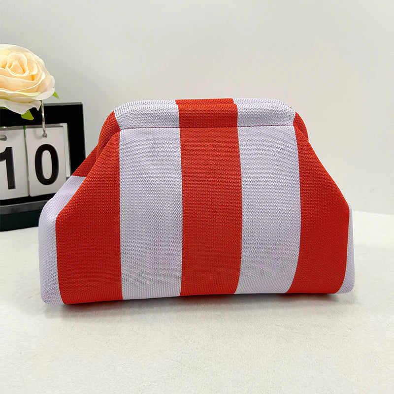 👜 Your New Go-To | Women's Striped Cloud Handbag Pleated Lightweight Tote Bag ✨