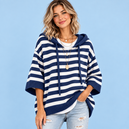 Women's Oversized Knit Hoodie – Cozy Relaxed Fit Sweater