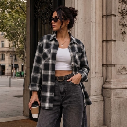 Easy Layer Plaid Shirt – Relaxed Fit Fall Shacket